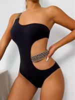 Traje de Baño de Hombro Único para Mujer 2025 Traje de Baño de Una Pieza con Diseño Hueco - details 2
