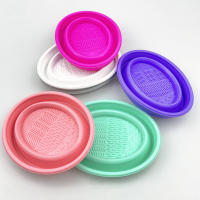 Cuenco de lavado plegable de silicona cepillo de maquillaje maquillaje de belleza huevo de limpieza almohadilla de limpieza herramientas de maquillaje de belleza cuenco de lavado - details 0