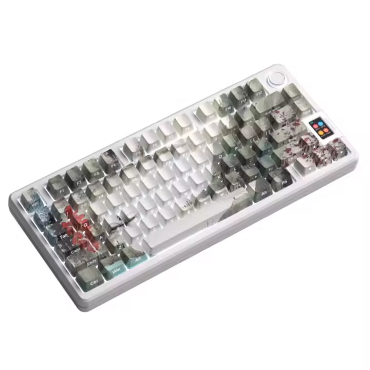 Ink Danqing keycap PBT grabado positivo transmisor de luz grabado lateral sublimación térmica cambio gradual de color keycap es adecuado para 87104 teclas (Teclado no incluido) - 1
