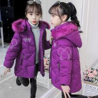 Chaqueta De Invierno Para Niñas Con Estampado De Letras Cálido Con Capucha Desmontable Protección Contra El Viento Ropa De Moda Para 4-12Años Talla Verdadera Material COTTON Y POLYESTER - details 6
