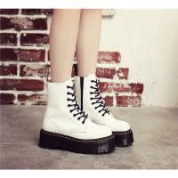 Suelas gruesas con forro polar Botas Dr. Martens, cremalleras laterales, botas cortas de mujer británica, suelas de pastel, botas de trabajo y zapatos de algodón - details 24