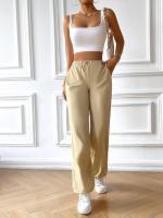 Pantalones elásticos de pierna ancha para mujer Ropa de moda de otoño y primavera - details 19