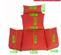 Funda de Cojín de Silla de Huevo Colgante de Color Sólido Floral y Estriado + Funda de Almohada de Exterior (Sin Relleno) para Jardín Lounger - details 0