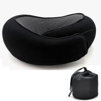 Almohada De Viaje Para El Cuello En Forma De U De Memoria Espuma Soporte De Descanso Para El Cuello Estilo Caracol Portátil Ajustable Suave Para Media Siesta - details 10