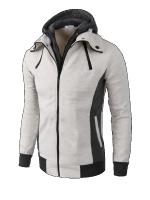 Chaqueta de Moda con Capucha para Hombres en Otoño-Invierno Ajuste Delgado, Cuello de Pañuelo, Abrigo de Vellón Casual - details 7
