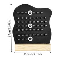 Calendario perpetuo Manual creativo, calendario Montessori ajustable de 3 anillos, indicador de fecha del mes, Base de madera, calendario de anillos redondos - details 0