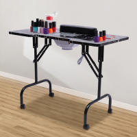 MESA DE MANICURA plegable para salón de belleza, estación de almacenamiento para técnico, escritorio 90x40x72cm/35x15x28 pulgadas, MDF,PVC, hierro, estándar europeo - details 0