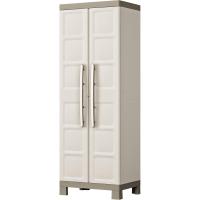 Armario de Almacenamiento de Resina 2 Puertas, 4 Baldas Ajustables en Altura, 1 Fija - details 0