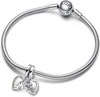 Moments of Women Colgante de plata de ley con forma de corazón y amistad divisible, viene con caja de regalo original. - details 2