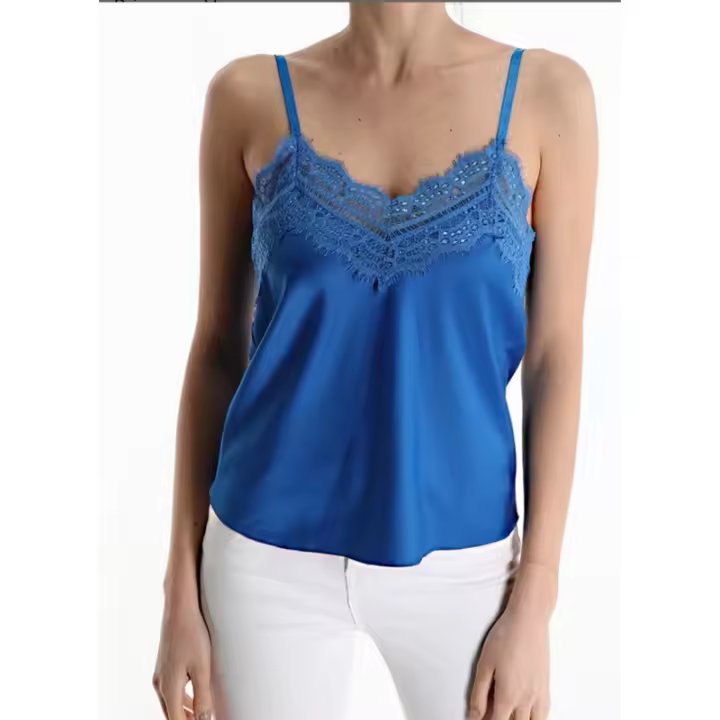 Conjunto de Lencería de Satén de Encaje Regresable Moda para Mujeres - 1