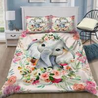 Juego de Ropa de Cama con Elefante y Flores para Bebé Animal de Dibujos Animados Lindo Cubierta de Edredón de Giraffe para Niñas y Niños - details 21