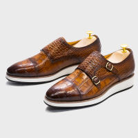 Moda hecha a mano de gama alta casual Munch zapatos de cuero de negocios de cuero de vaca - details 4