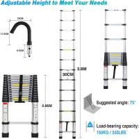 Escalera Telescópica de Aluminio de 5m Portátil, Desmontable, Antideslizante, Extensible, Multiusos, Carga de 150kg Mejoras del Hogar y Herramientas - details 82