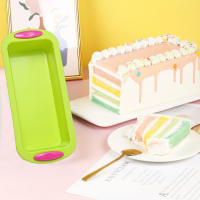 Sartén tostado engrosado tostado de dos colores pastel horno horno de silicona molde rectangular paquete de dos piezas - details 1
