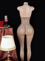 Disfraces eróticos, monos sexuales para mujer, Body transparente, traje de cuerpo atrevido, trajes con sujetador abierto, lencería Sexy de rejilla - details 2