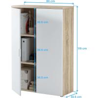Modelo Oficina, Acabado en Blanco Artik y Roble Canadiense, Medidas - details 4