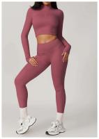 Conjunto de Yoga de Manga Larga Top de Correa Alta y Leggings Deportivos para Mujeres - details 16