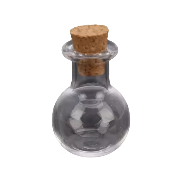 10Pcs Botellas De Vidrio Pequeñas Miniatura Botella De Poción Con Tapa De Madera Para Bodas Y Decoración Del Hogar - 1
