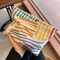 Bolsa de Cosméticos de Viaje a Rayas de Corduroy Organizador de Maquillaje de Belleza para Mujeres - details 7