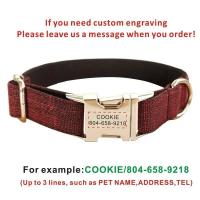 Collar personalizado mascotas, accesorio fibra para cachorros, Correa con placa de identificación y grabado gratis - details 2