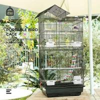Jaula para pájaros de 2 puertas para pájaros, canarios, adoquines, periquitos, periquitos, piñones, metal, juguete incluido, perchas giratorias - details 8