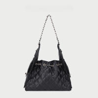 Bolso de cadena de rombo nuevo, cinturón de bombeo de estilo extranjero de moda, bolso de viaje negro, bandolera. - details 2