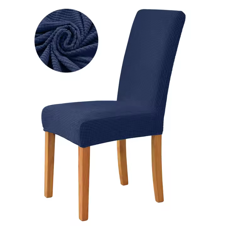 Funda para silla de comedor de Jacquard, funda elástica suave a prueba de polvo para asiento de silla, adecuada para decoración para sala de estar y comedor, 1 pieza - 1