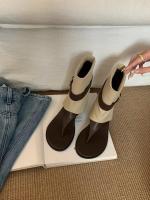 2025 botas de punta abierta de moda con aumento de altura interior botas cortas hebilla de cinturón primavera y verano nuevas botas de pantalón dos usan botas geniales - details 7