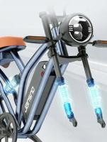 Jansno X50P Bicicleta Eléctrica,Motor de 750W,Batería de 48V 16Ah,Pneus anchos de 20*4.0pulgadas,Velocidad máxima de 48km/h, Autonomía eléctrica pura de 40-50km, SHIMANO de 7 velocidades, Frenos de disco mecánicos, Pantalla LCD- Negro - details 6
