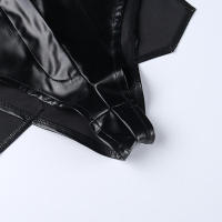 Pantalones cortos de mujer, sexy, suela elástica de PU con cintura alta para invierno - details 17