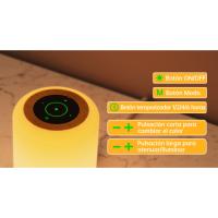 Lámpara de Mesita de Noche 6W Lamparas de Mesa Led Modernas con 4 puertos de USB