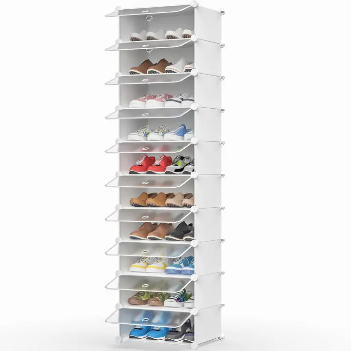 Zapatero de 10 Niveles para Entrada y Recibidor - Capacidad para 20 Pares de Zapatos - Estrecho para Entradas, Dormitorios y Pasillos - Negro - 1