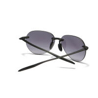 Gafas de sol de lectura sin montura, lentes grises bifocales, TR90, patillas elásticas, cómodas, protección UV + 0,75 a + 4 - details 4