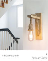 Linterna de Pared de Cuerda de Cáñamo Retor Luz de Dormitorio Moderna para Hogar - details 4