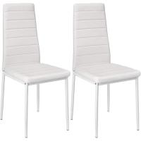 Asiento y Respaldo Acolchado, Juego de Sillas de Comedor, Probado por SGS, 2 Piezas (Blanco) - details 5