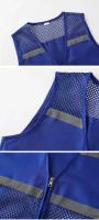 Chaleco reflectante para construcción nocturna, red de pesca con múltiples bolsillos, chaqueta voluntaria para grandes eventos, chaleco informal con cierre de cremallera para verano - details 15