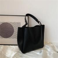 Bolso de hombro sencillo para mujer, bolsa de mano Retro de gran capacidad, de cuero Pu, Color sólido, 2025 - details 2