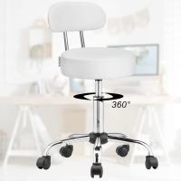 Ruedas Respaldo Altura Ajustable 46-60cm 360º Asiento 10 cm Blanco - details 2