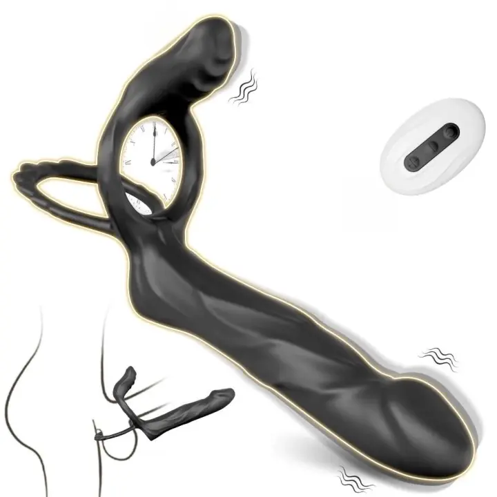 Leten Doble Penetración Anal Dildo Vibrador en Anillo para Parejas Juguetes Sexuales para Adultos 18+ - 1