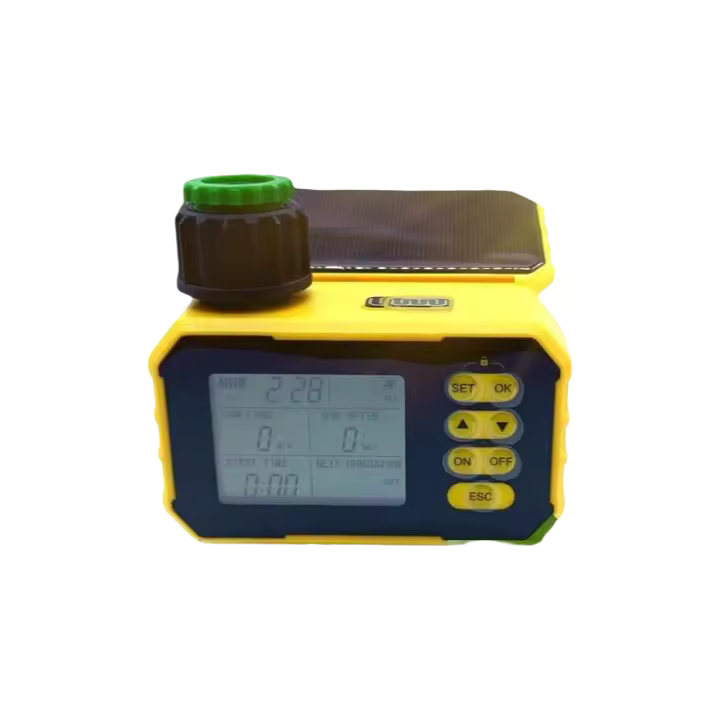 Temporizador automático solar para el hogar, pantalla LCD, sensor de lluvia, controlador de riego para balcón y jardín - 1