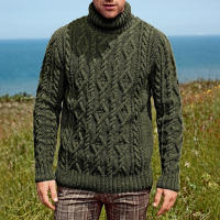2025 Suéter de moda de punto con cuello alto para hombre, talla grande, - details 1