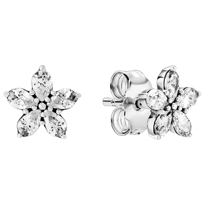 Pendientes de plata de ley con forma de copo de nieve brillante299239C01, incluye Ca original - 1