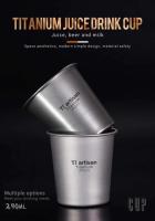 Tiartisan - Taza de agua de pared simple para cerveza de titanio para acampar, Villa Vies al aire libre, senderismo, mochilero, 290 ml - details 0