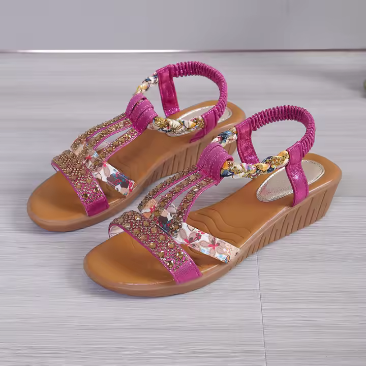 Sandalias de mujer sin cordones de estilo étnico de playa nuevas de verano para mujer - 1