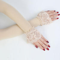 Guantes de Conducción de Manga Larga de Encaje de Seda de Hielo Protección de Brazo Deportiva y al Sol para Mujeres Par de Manos - details 8