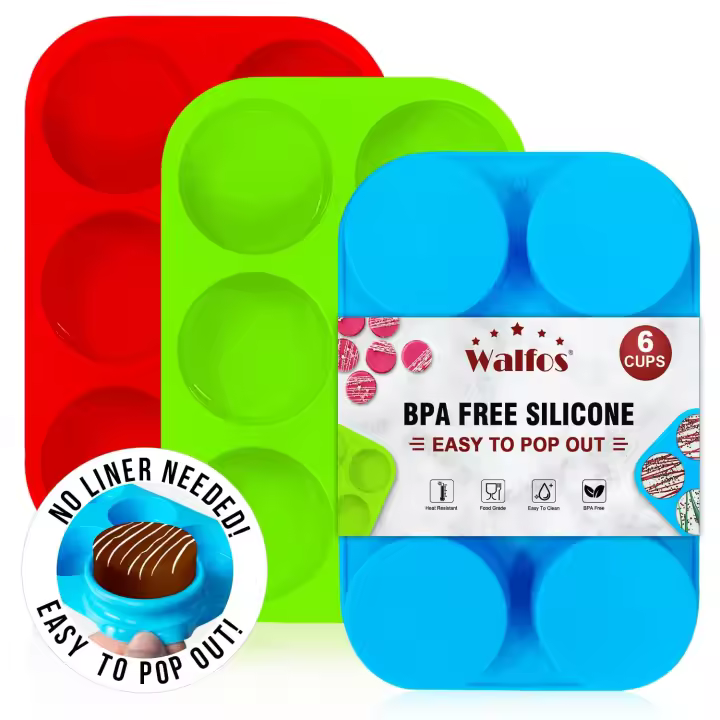 Molde de Galletas Oreo de Silicona Walfos Cilindro Redondo para Chocolate Cubierto Molds para Cookies Dulces Jabón Cupcake Pudding Set de 3 - 1