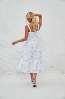 Vestido midi de satén con tirantes finos para mujer, abertura frontal, hueco - details 40