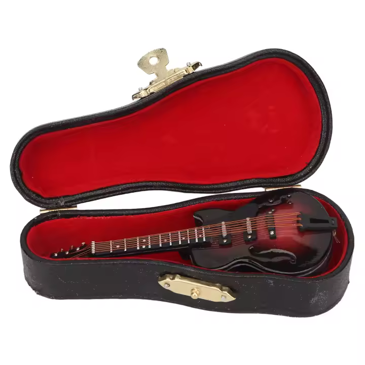 Alfileres de solapa para instrumentos musicales, broche de mujer con apariencia de guitarra vívida y caja de almacenamiento para regalos de decoración - 1