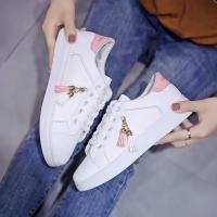 Zapatillas deportivas transpirables para mujer, zapatos informales de malla plana, color blanco, para estudiantes - details 6