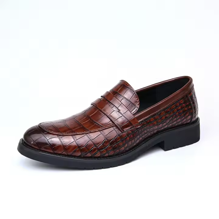 Zapatos Lefu para hombre, calzado sencillo y versátil con relieve sonriente, moda británica de negocios, talla grande - 1